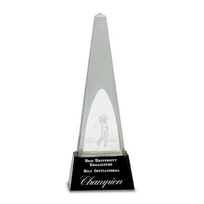 Golf Spire Crystal Award 10 1/4"H