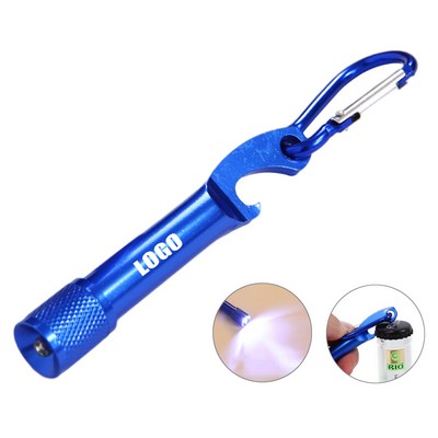 Aluminum Bottle Opener w/Flashlight Carabiner