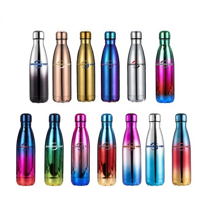 Electroplate Glossy Bowling-Shaped Stainless Bottle 17oz.