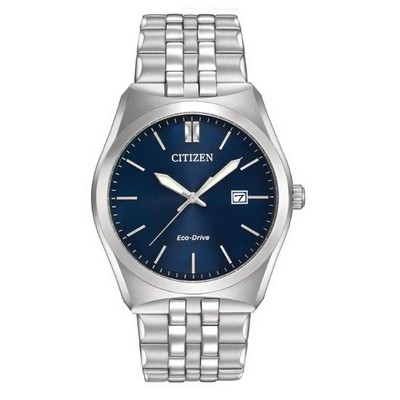 Citizen® Men's Corso Eco-Drive® Stainless Steel Watch w/Blue Dial