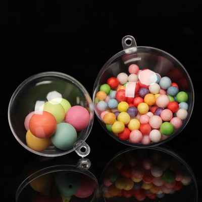 2.35" Clear Plastic Fillable Ornaments Ball