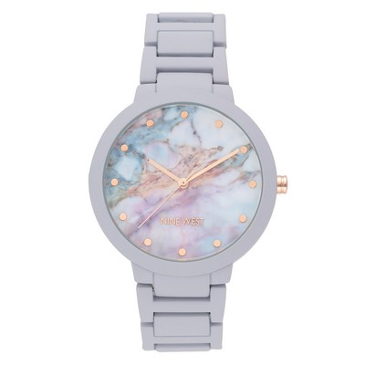 Nine West® Women's Marble Dial w/Lavender Rubberized Bracelet Watch