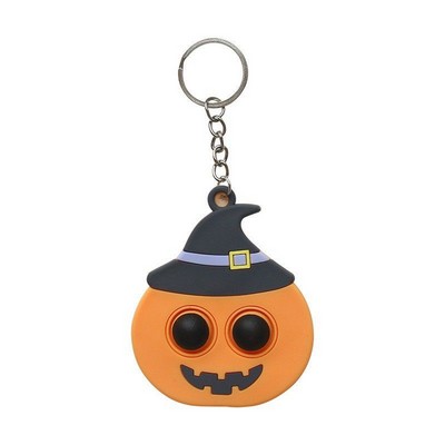 Halloween Pumpkin Push Pop Bubble Keychain