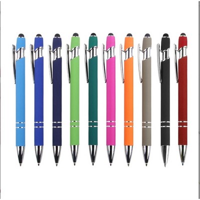 Rubberized Soft-Touch Stylus Ballpoint Pen