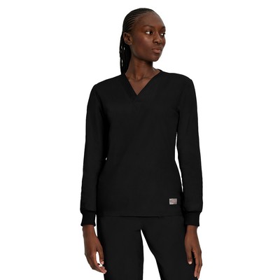 Landau - ScrubZone - Unisex No-Pocket Crossover V-Neck Long-Sleeve Top