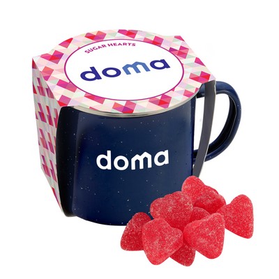 Promo Revolution - 16 Oz. Specked Camping Mug Gift Set w/Valentine's Day Sugar Dusted Jelly Hearts