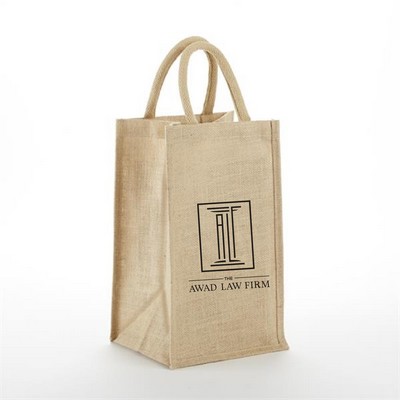 2 Bottle Jute Wine Bag