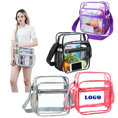 Clear Crossbody Messenger Shoulder Bag With Strap