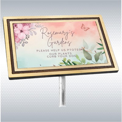 Bronze/Brown Rectangle Solid Cast Aluminum Sign with 24" Aluminum Rod (8"x6")