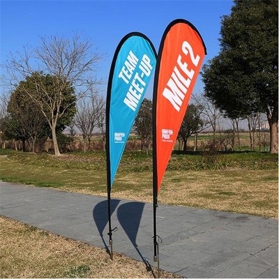 13' Single Sided Fiber Glass and Aluminum Teardrop Flag