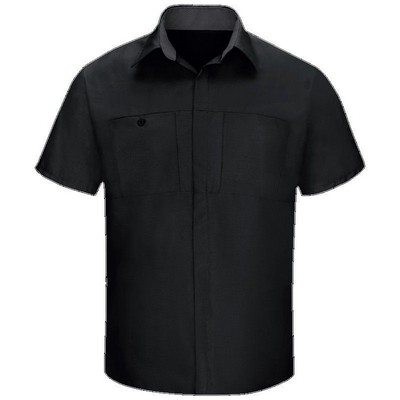 Red Kap® Short Sleeve Performance Plus Shop Shirt w/OilBlok Technology - Black/Charcoal Gray