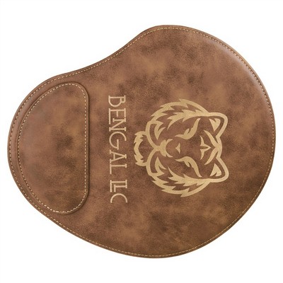 9" x 10 1/4" Rustic/Gold Leatherette Mouse Pad