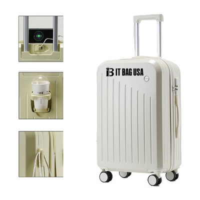 Pc Hard Shell Suitcase With Charger Built In Usb Port