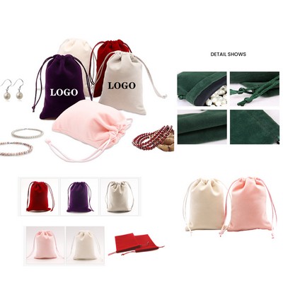 Drawstring Velvet Jewelry Packing Pouch Bag