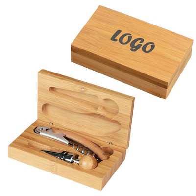 Bamboo 2 Piece Wine Tool Set