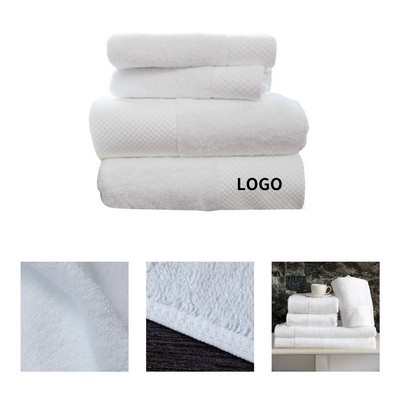 Plush Cotton Towels - Hotel Quality, Absorbent & Lint-Free, White