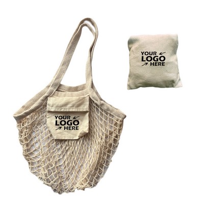 Collapsible Cotton Mesh Tote with Buggy Bag