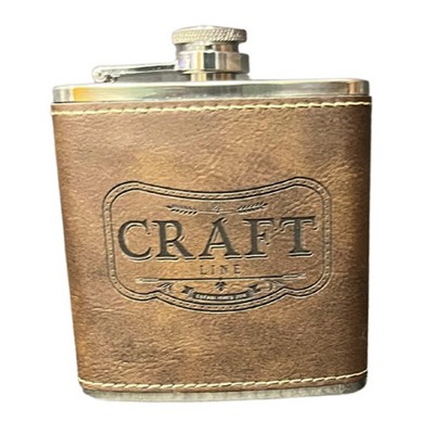 6 oz. Leatherette Stainless Steel Flask