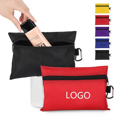 Ripstop Utility Zipper Pouch With Carabiner