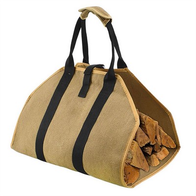 Canvas Firewood Log Tote Bag