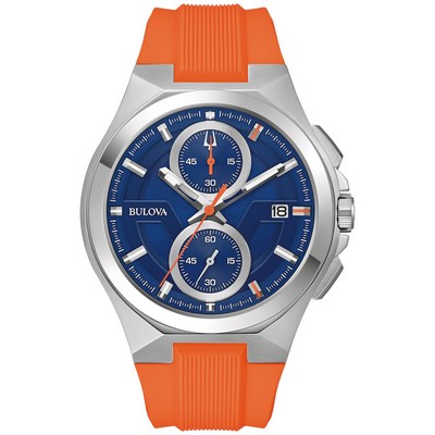 Bulova® Men's Marc Anthony Silicone Strap Watch w/Blue Dial