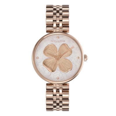 Olivia Burton® Dogwood Carnation Gold Watch w/Floral Printed Dial & Blush Pink Strap