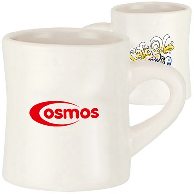 11 oz. Milky White Ceramic Diner Mugs w/ Custom Logo