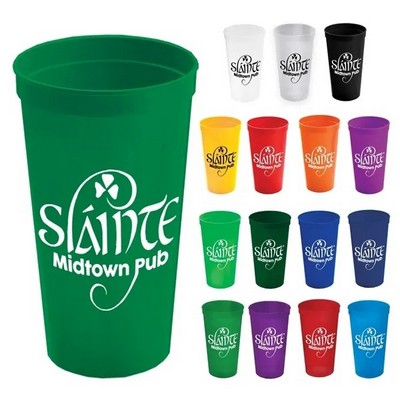 22 Oz Smooth Clear Plastic Stadium Cup