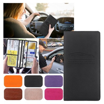 Magnetic Car Travel Leather Document Case