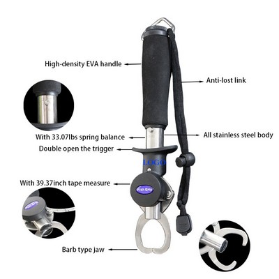 Multifunction Fish Grabber With Ruler and Spring Scale