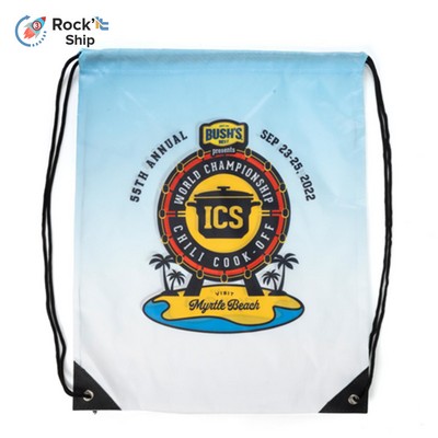 Rock'it 3-Day Rush Premium 210D Sublimated Drawstring Cinch Up Backpack (15" x 18")