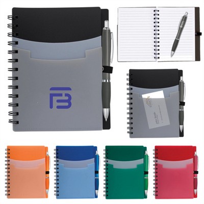 Tri-Pocket Notebook & Satin Pen