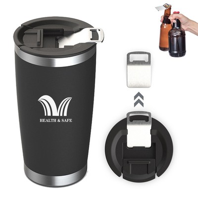 20 Oz Stainless Steel Insulated Tumbler With Beer Opener