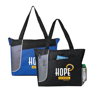 600D Poly Zippered Tote Bag