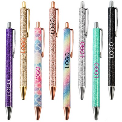 Glitter Retractable Metal Pen