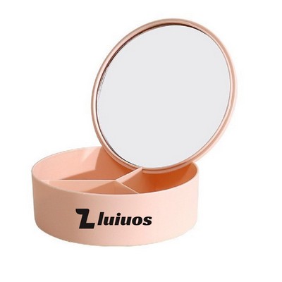 Round Storage Box with Mirror