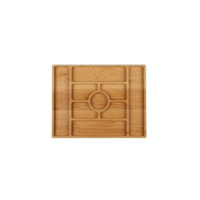 Maple charcuterie board with compartments 14x11x3/4