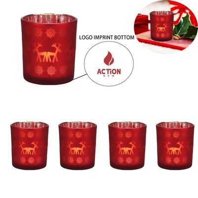 6.7 Oz. Christmas Red Glass Candle Jars