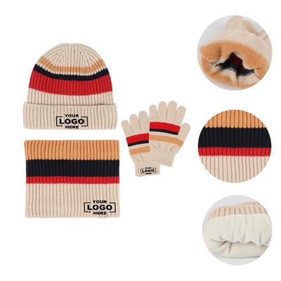 Kids Winter Hat, Scarf, and Gloves Set