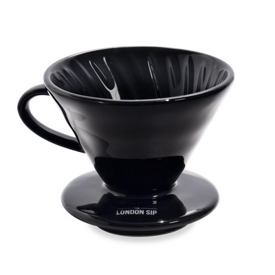 KitchenSupply London Sip - Ceramic Coffee Dripper, 1-2 Cup, Black