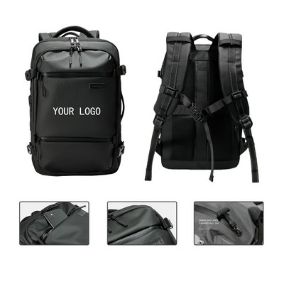 Vacuum Compression Expandable Large Capacity Water-resistant Black Backpacks