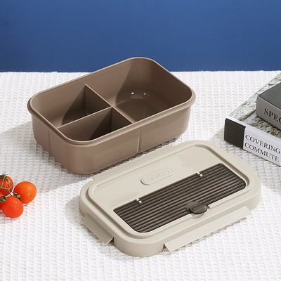 Customizable Plastic Three Compartments Lunch Box