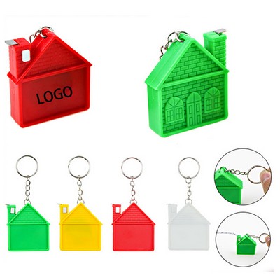 House Shape Tape Measure Keychains 1M/3 Ft