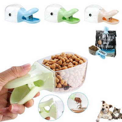 Pet Food Scoop N' Clip with Duck Head Design