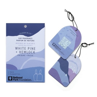 Parks Glacier Car Fragrance, 2 Pack - White Pine + Hemlock