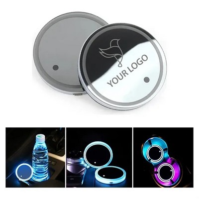 2-Pack LED Car Coaster With 7 Colours Light