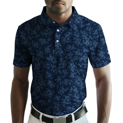 Men's Golf Polo - Navy Daisy Men's