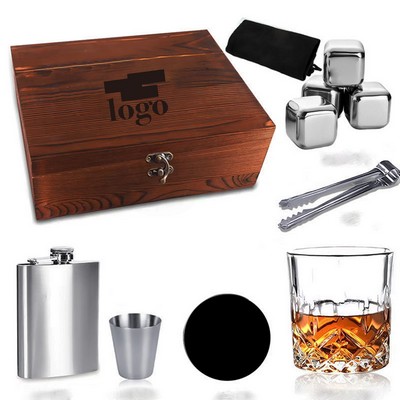 Whiskey Stone Wooden Box Set