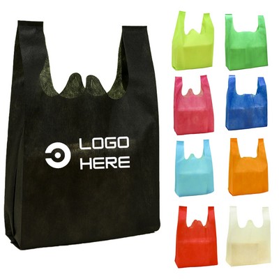 Nonwoven Fabric Shopping Tote Bag With Handles