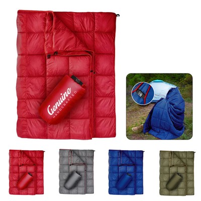 Puffy Waterproof Camping Wearable Packable Blanket